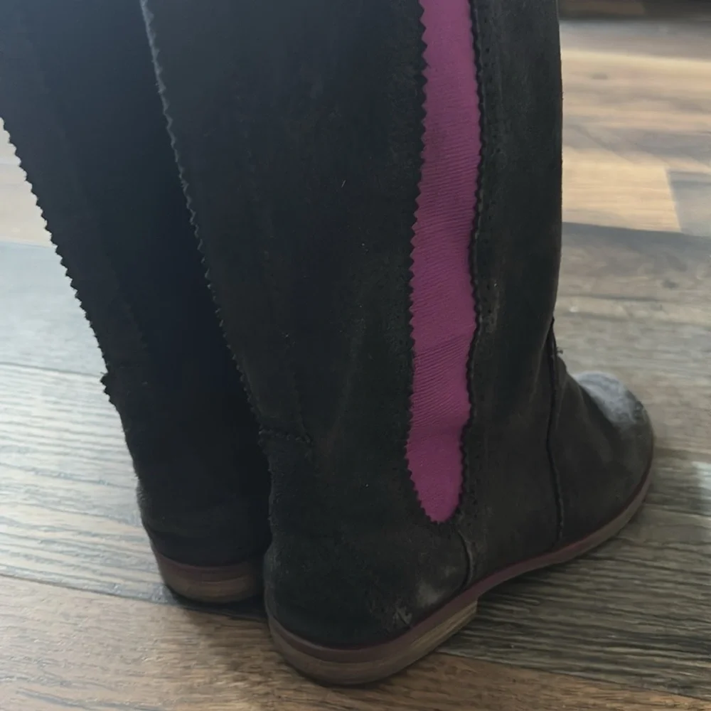 Sperry Top-Sider Suede Chelsea Tall Boot Brown Pink Girls Size 4